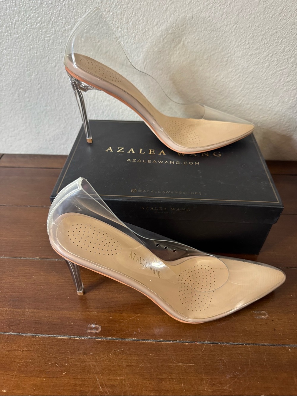 Alexandre Wang Nude Pointed-Toe Clear Slingback Heels - Picture 3 of 7